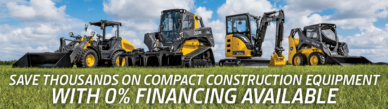 Compact Construction Equipment with 0% financing available